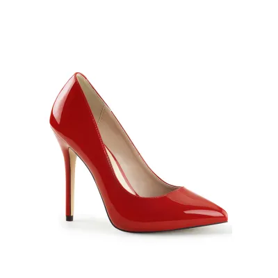 Amuse 5 Red Hidden Platform Classic Pump By Pleaser