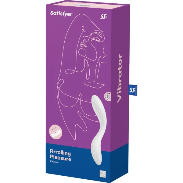 Satisfyer Rrrolling Pleasure Silicone Rechargeable Waterproof 12-Function G-Spot Vibrator - White