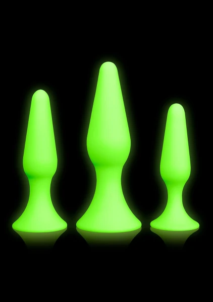 Ouch! Glow In The Dark Butt Plug Set