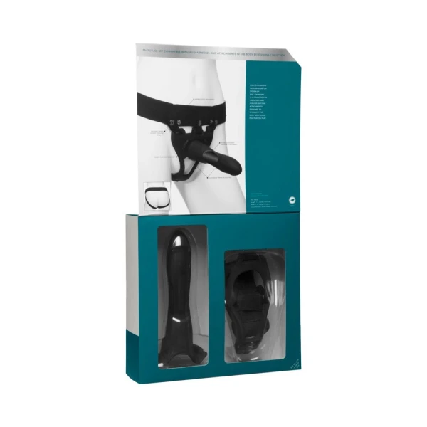 Body Extensions Hollow Large Dong Strap On Set Black