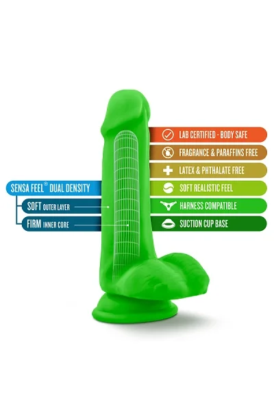 Blush Neo Neon Green 6 Inch Dual Density Cock With Balls — image 10 of 14