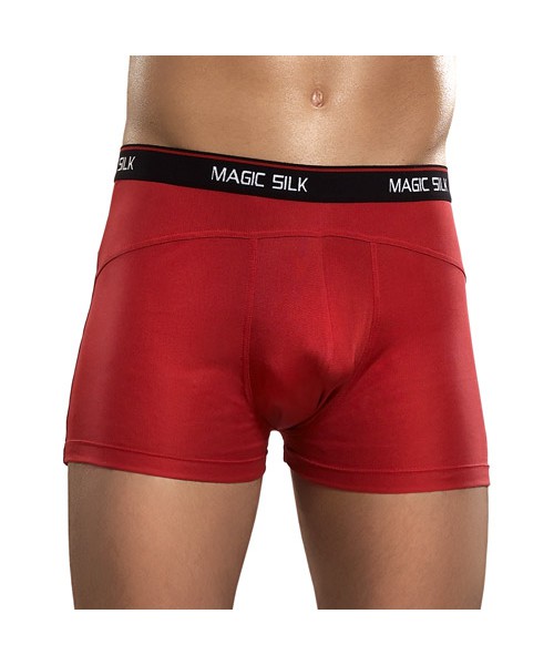 Red knit silk panel short