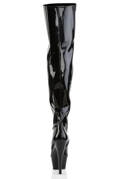 Kiss 6" Heel Patent Thigh High Platform Boot By Pleaser