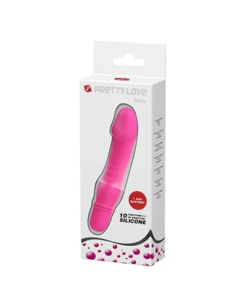 Stev Vibrating Dildo - 5.3 Inch - Red