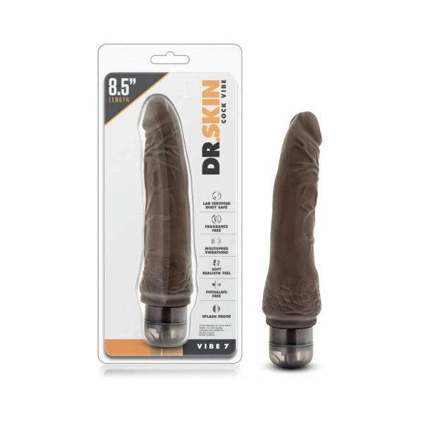 Mr. Skin Vibe 7 8.5 inches Realistic Vibrator Brown