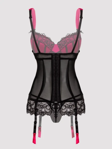 Lovehoney Plus Size Boudoir Belle Cherry Push-Up Basque Set