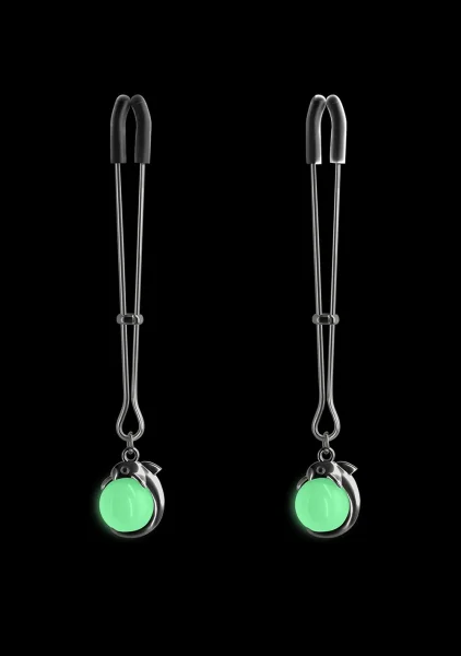 Bound Adjustable G1 Glow In The Dark Nipple Clamps by NS Novelties - Gunmetal