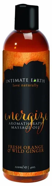 Intimate Earth Energizing Massage Oil - 120 ml Orange & Ginger