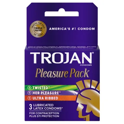 Trojan Pleasure Pack Condoms 3 Pack