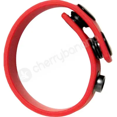 Boneyard Red Silicone Cock Strap 3 Snap Ring