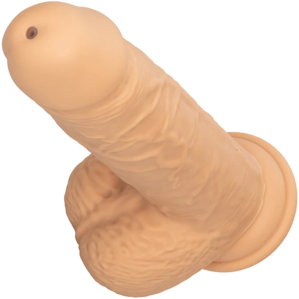 Squirting Fuck Stick 9" Vibrating Realistic Silicone Suction Cup Dildo By CalExotics - Vanilla