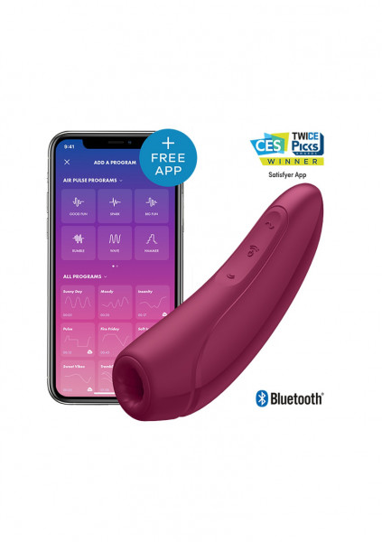 Curvy 1+ Air Pulse Stimulator + Vibration - Rose Red - How To Use Anal Beads