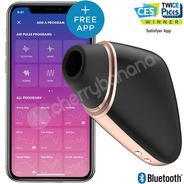 Satisfyer Love Triangle Black App Controlled Vibrating Clitoral Stimulator
