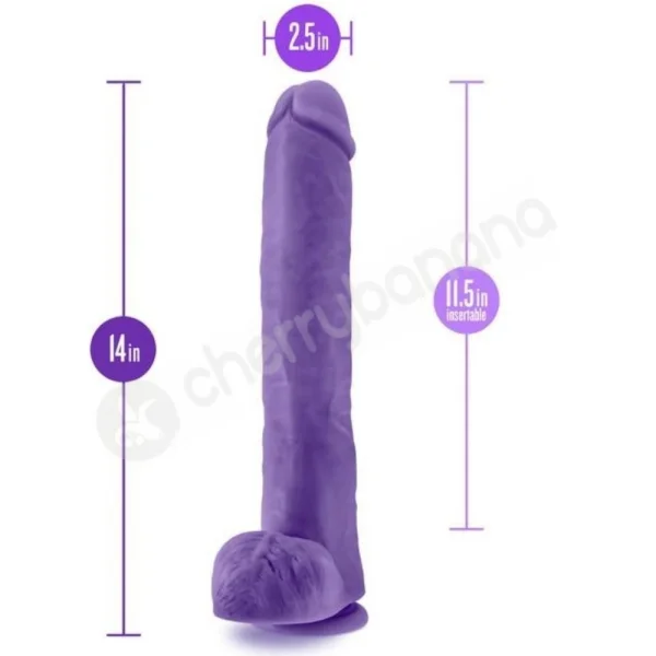 Au Naturel Bold Daddy Purple 14" Flexishaft Dildo