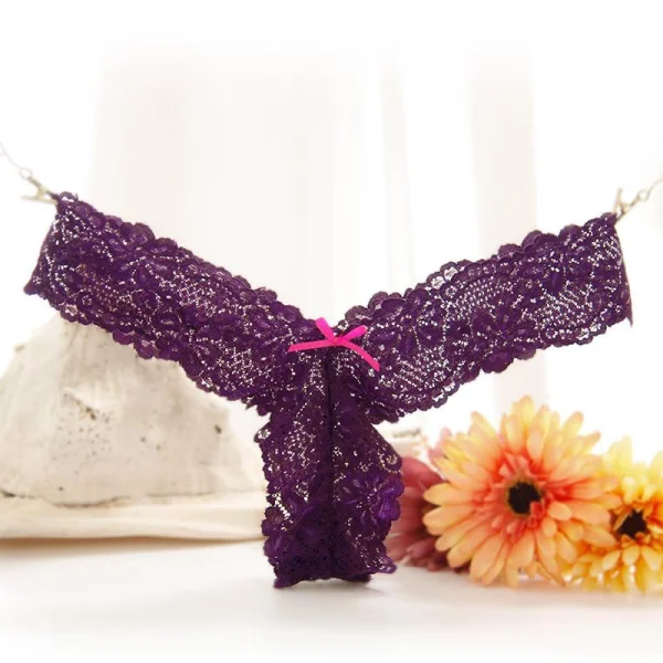 Deep V Lace Thong