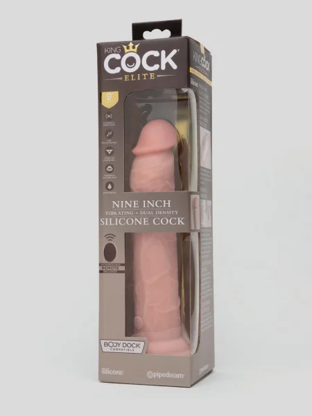 King Cock Elite Dual Density Remote Control Vibrating Realistic Dildo 8.5 Inch