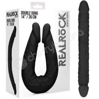 Realrock 14 Realistic Flexible Black Double Ended Dong