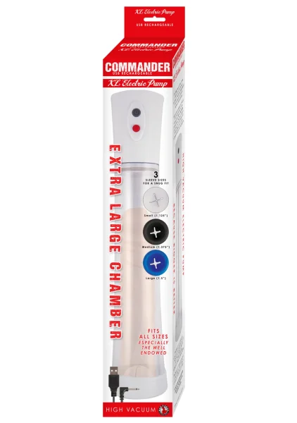 Commander USB Rechargeable High Vacuum Electric Penis Pump XL