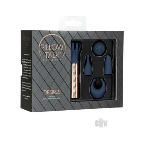 Personal Massagers: Pillow Talk Secrets Desires 6-piece Silicone Mini Massager Set Navy