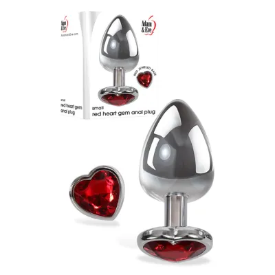 Adam and Eve Small 2 81 Metal Butt Plug with Jewel Heart Base