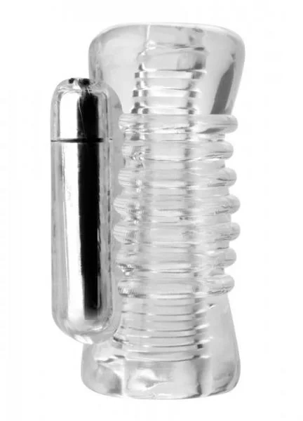 Palm-tec Vibe Tube Vibrating Stroker - Clear