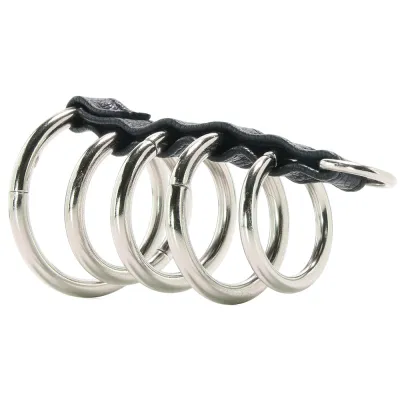 5 Ring Steel Gates of Hell Cock Cage with Lead