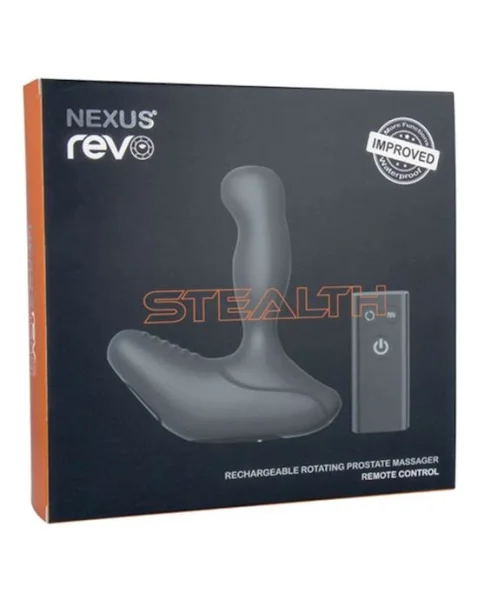 Revo Stealth Waterproof Remote Control Rotating Prostate Massager  - Black