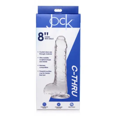 Jock C thru Dildo With Balls 8 Inch