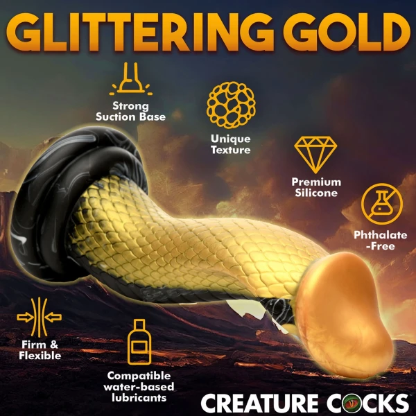Creature Cocks - Golden Mamba Silicone Dildo