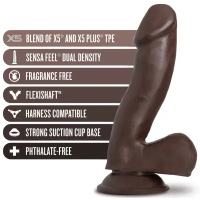 Au Naturel Troy 6 Inch Dildo Chocolate