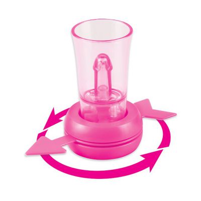 Bachelorette Party Favors Pecker Shot Glass Spinner Pink