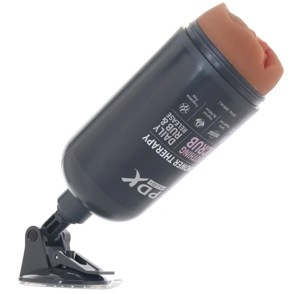 PDX Plus Shower Therapy Soothing Scrub Discreet Penis Stroker By Pipedream - Caramel