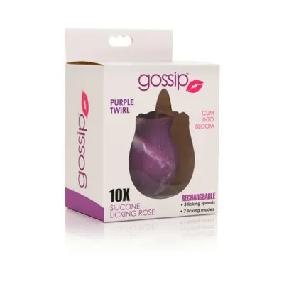 Whips Paddles Gossip Tongue Tickler 10 Function Rechargeable Silicone Licking Rose Purple