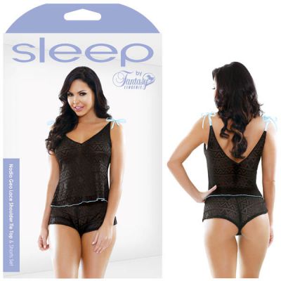 Shoulder Tie Top Shorts Set S M