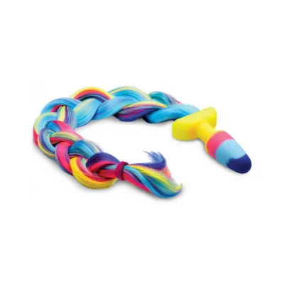 Tailz Rainbow Unicorn Tail Anal Plug 24 Inch Rainbow 24 Inch