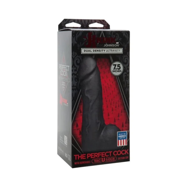 The Perfect Cock 7.5 inches Dual Density Dildo Black