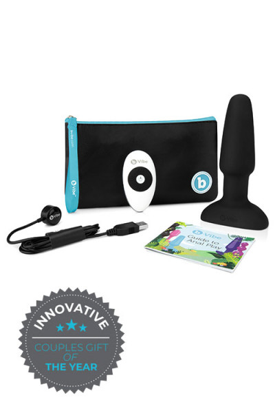 B-Vibe Rimming 6" Silicone Butt Plug with Remote