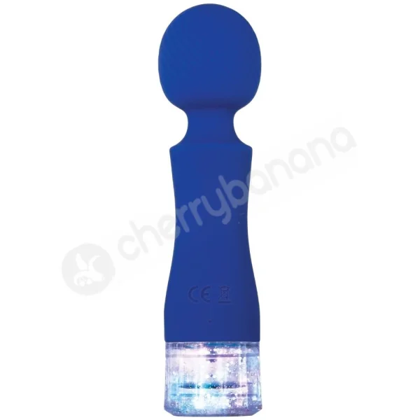 Evolved Dazzle Blue Mini Massage Wand With Glitter & Liquid Base