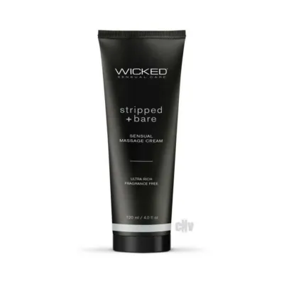 Sensual Massage Wicked Stripped Bare Unscented Sensual Massage Cream 4 Oz