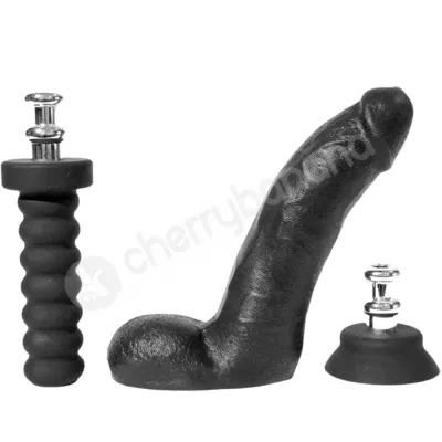 Boneyard Cock 8 Black Dong With Suction Cup Handle Extensions