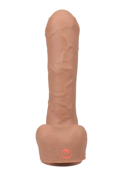 Fort Troff Uncut Thruster Rechargeable Silicone Mini Fuck Machine Dildo With Balls & Remote - Caramel