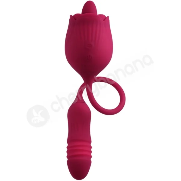Evolved Wild Rose Flickering Stimulator With Thrusting Bullet