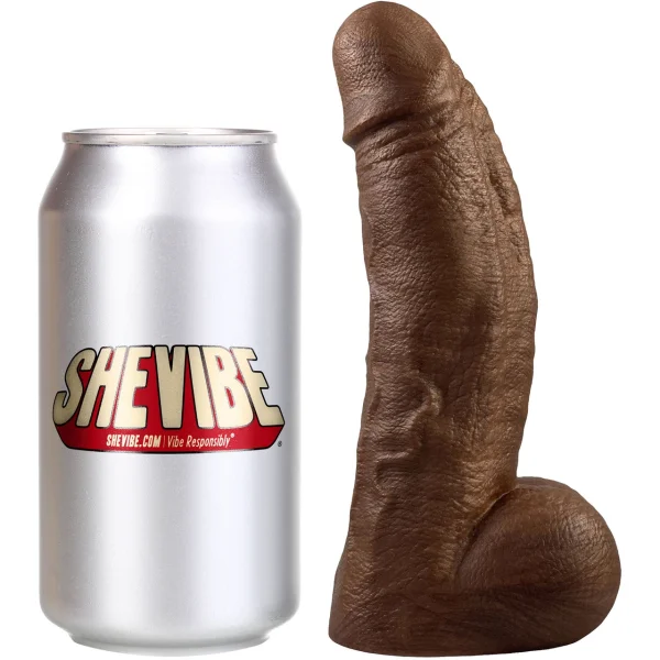 The Small Titan Platinum 6" Silicone Ultrarealistic Dildo With Balls By Uberrime - Chocolate