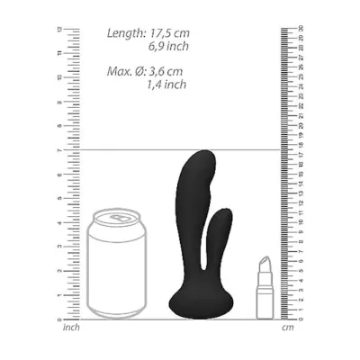 G spot And Clitoral Vibrator Flair Black 6 8 Inch