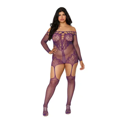Garter Dress Queen Size Aubergine