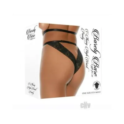 Barely Bare V thong High waist Panty Black O s