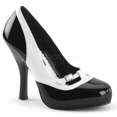 4 1 2 inches Heel 3 4 inches Hidden P F Spectator Mary Jane Pump