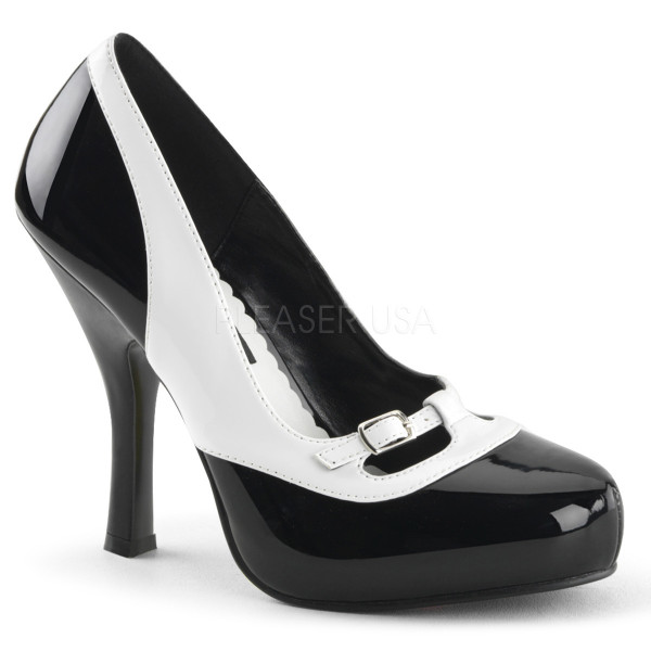 4 1/2 inches Heel, 3/4 inches Hidden P/F Spectator Mary Jane Pump