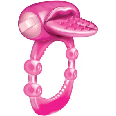 Nubby Tongue X treme Vibrating Pleasure Ring Magenta