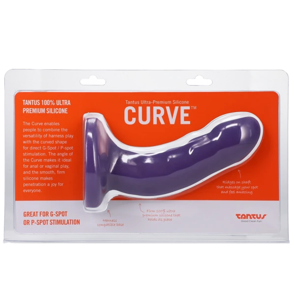 Curve Silicone G-Spot Dildo by Tantus - Midnight Purple